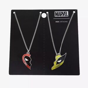Her Universe Marvel Deadpool Wolverine Best Friend Necklace Set